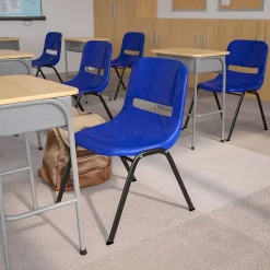 Flash Furniture HERCULES Series Plastic Shell Stack Chair, Blue/Black (RUTEO1BL)