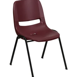 Flash Furniture HERCULES Series Plastic Shell Stack Chair, Burgundy/Black (RUTEO1BY)