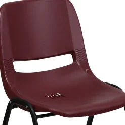 Flash Furniture HERCULES Series Plastic Shell Stack Chair, Burgundy/Black (RUTEO1BY)