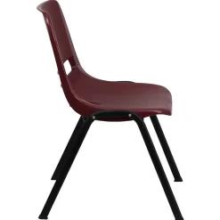 Flash Furniture HERCULES Series Plastic Shell Stack Chair, Burgundy/Black (RUTEO1BY)