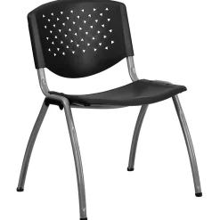 Flash Furniture HERCULES Series Plastic Stack Chair, Black (RUTF01ABK)