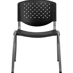 Flash Furniture HERCULES Series Plastic Stack Chair, Black (RUTF01ABK)