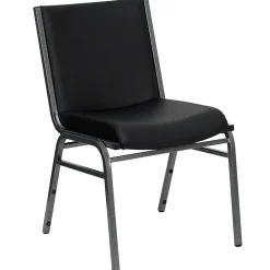 Flash Furniture HERCULES Series Vinyl Stack Chair, Black (XU60153BKVYL)