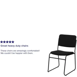 Flash Furniture HERCULES Series Fabric Stacking Chair with Sled Base, Black (XU8700BLKB30)