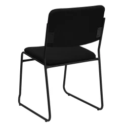 Flash Furniture HERCULES Series Fabric Stacking Chair with Sled Base, Black (XU8700BLKB30)