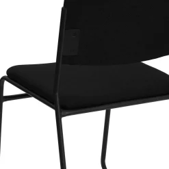 Flash Furniture HERCULES Series Fabric Stacking Chair with Sled Base, Black (XU8700BLKB30)