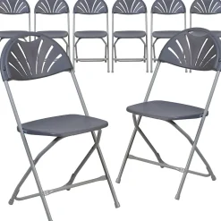 Flash Furniture HERCULES Series 800 Plastic Fan Back Folding Chair, 8/Pack (8LEL4CH)