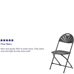 Flash Furniture HERCULES Series 800 lb. Capacity Plastic Fan Back Folding Chair 8/Pack (8LEL4BK)
