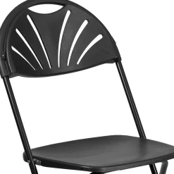Flash Furniture HERCULES Series 800 lb. Capacity Plastic Fan Back Folding Chair 8/Pack (8LEL4BK)