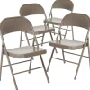 Flash Furniture HERCULES Series Metal Folding Chair, Gray, 4/Pk (4BDF002GY)