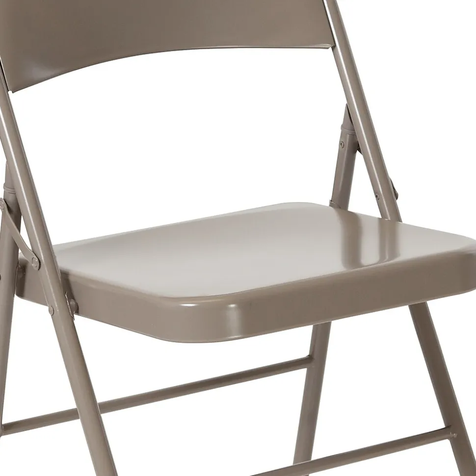 Flash Furniture HERCULES Series Metal Folding Chair, Gray, 4/Pk (4BDF002GY)