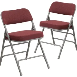Flash Furniture HERCULES Series Fabric Folding Chair, Burgundy, 2/Pack (2AWMC320AFBG)