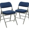 Flash Furniture HERCULES Series Fabric Folding Chair, Navy, 2/Pack (2HAMC320AFNVY)