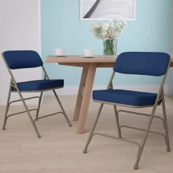 Flash Furniture HERCULES Series Fabric Folding Chair, Navy, 2/Pack (2HAMC320AFNVY)