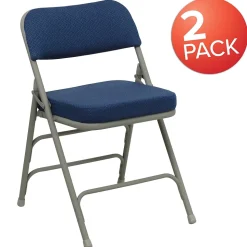 Flash Furniture HERCULES Series Fabric Folding Chair, Navy, 2/Pack (2HAMC320AFNVY)
