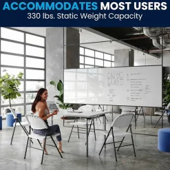 Flash Furniture HERCULES Series Plastic Folding Chair, White, 2/Pack (2DADYCD50WH)