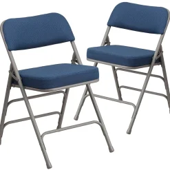 Flash Furniture HERCULES Series Fabric Folding Chair, Navy, 2/Pack (2AWMC320AFNVY)