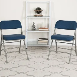 Flash Furniture HERCULES Series Fabric Folding Chair, Navy, 2/Pack (2AWMC320AFNVY)
