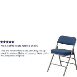 Flash Furniture HERCULES Series Fabric Folding Chair, Navy, 2/Pack (2AWMC320AFNVY)