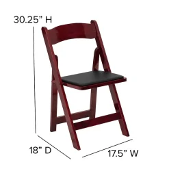 Flash Furniture HERCULES Series Wood Folding Chair, Mahogany/Black, 2/Pack (2XF2903MAHWOOD)