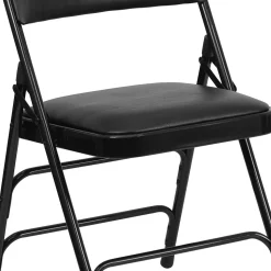 Flash Furniture HERCULES Series Vinyl Folding Chair, Black, 2/Pack (2HAMC309AVBK)