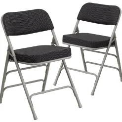 Flash Furniture HERCULES Series Fabric Folding Chair, Black, 2/Pack (2AWMC320AFBK)