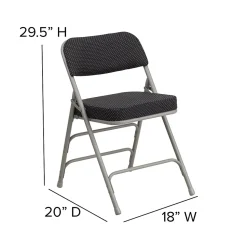 Flash Furniture HERCULES Series Fabric Folding Chair, Black, 2/Pack (2AWMC320AFBK)