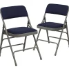 Flash Furniture HERCULES Series Fabric Folding Chair, Navy Blue, 2/Pack (2HAMC309AFNVY)