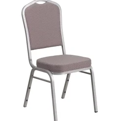 Flash Furniture HERCULES Series Fabric Stacking Banquet Chair, Gray Dot/Silver Frame (FDC01S6)