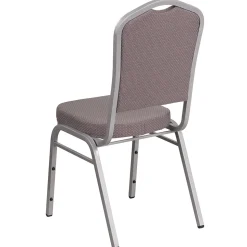 Flash Furniture HERCULES Series Fabric Stacking Banquet Chair, Gray Dot/Silver Frame (FDC01S6)