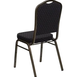 Flash Furniture HERCULES Series Fabric Banquet Stacking Chair, Black Patterned/Gold Vein Frame, 4 Pack (4FDC01GVS0806)