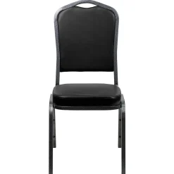 Flash Furniture HERCULES Series Vinyl Banquet Stacking Chair, Black/Silver Vein Frame, 4 Pack (4FDC01SVBKVY)