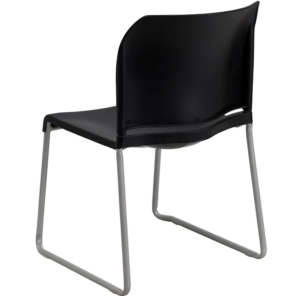 Flash Furniture HERCULES 8Full Back Stack Chairs W/Sled Base, Black, 20/Pack
