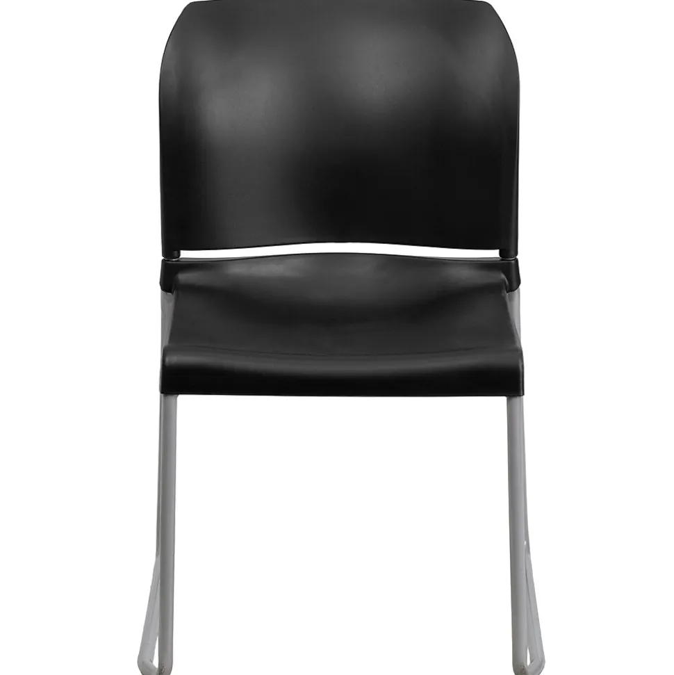 Flash Furniture HERCULES 8Full Back Stack Chairs W/Sled Base, Black, 20/Pack