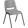Flash Furniture HERCULES Series Plastic Shell Stack Chair, Gray/Black (RUTEO1GY)