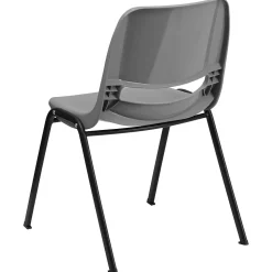 Flash Furniture HERCULES Series Plastic Shell Stack Chair, Gray/Black (RUTEO1GY)