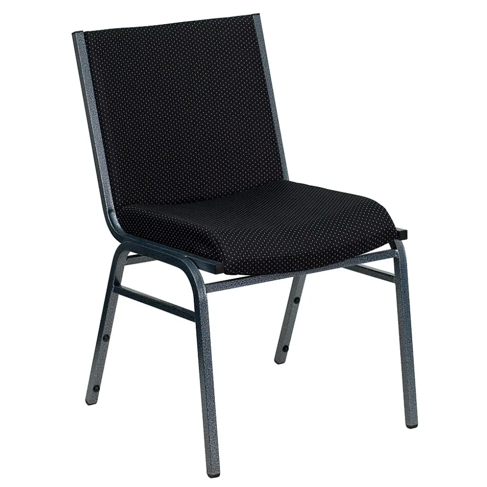 Flash Furniture HERCULES Series Fabric Stack Chair, Black Dot (XU60153BK)
