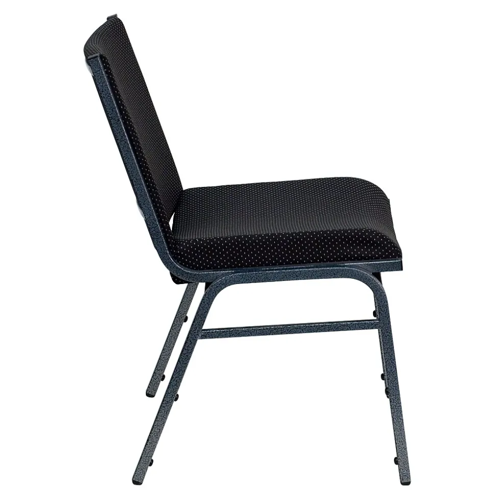 Flash Furniture HERCULES Series Fabric Stack Chair, Black Dot (XU60153BK)