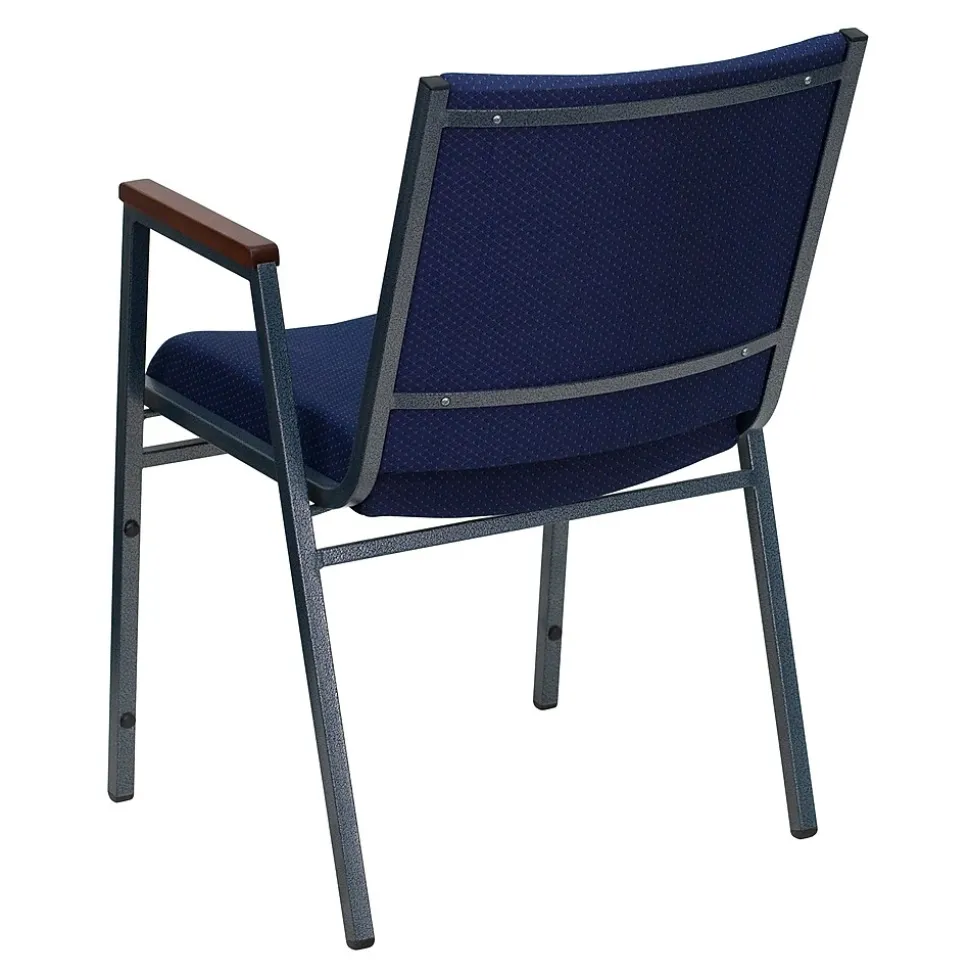 Flash Furniture HERCULES Series Fabric Stack Chair with Arms, Navy Blue Dot (XU60154NVY)