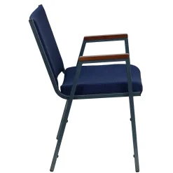 Flash Furniture HERCULES Series Fabric Stack Chair with Arms, Navy Blue Dot (XU60154NVY)