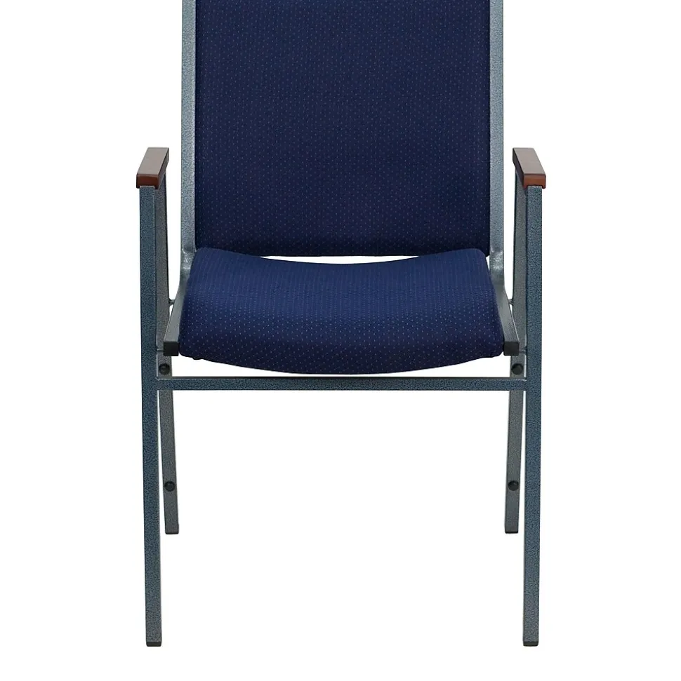 Flash Furniture HERCULES Series Fabric Stack Chair with Arms, Navy Blue Dot (XU60154NVY)