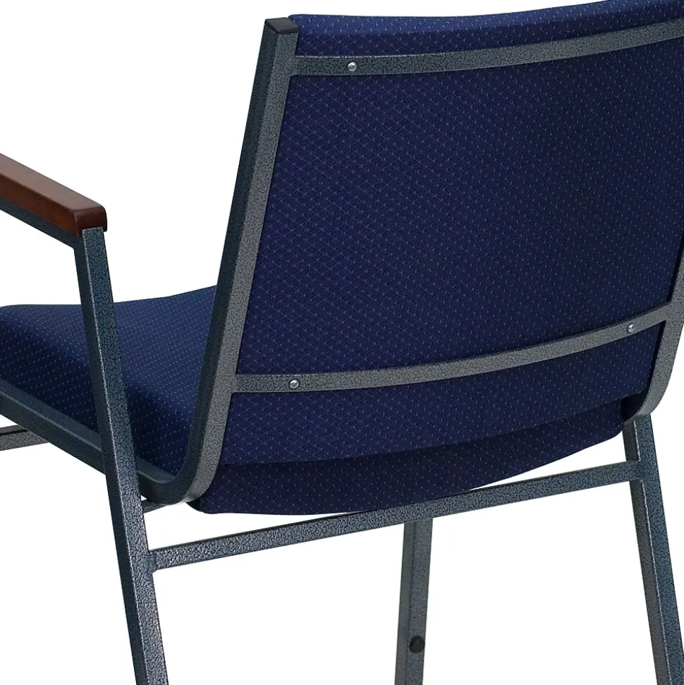 Flash Furniture HERCULES Series Fabric Stack Chair with Arms, Navy Blue Dot (XU60154NVY)