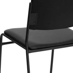 Flash Furniture HERCULES Series Vinyl Stacking Chair with Sled Base, Black (XU8700BLKBVYL30)