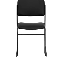 Flash Furniture HERCULES Vinyl Stacking Chairs W/Sled Base, Black, 30/Pack