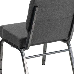 Flash Furniture HERCULES Series Fabric Stacking Church Chair, Gray/Silver Vein Frame (XUCH0221GYSV)