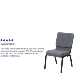 Flash Furniture HERCULES Series Fabric Stacking Church Chair, Gray/Gold Vein Frame (XUCH60096BEIJGY)