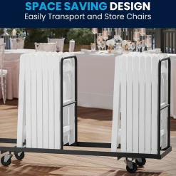 Flash Furniture HERCULES™ Vinyl Armless Folding Chair, White, 20/Pack (20L3L1WHITE)