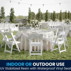 Flash Furniture HERCULES™ Vinyl Armless Folding Chair, White, 20/Pack (20L3L1WHITE)