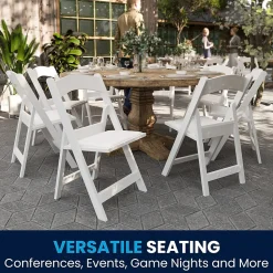 Flash Furniture HERCULES™ Vinyl Armless Folding Chair, White, 20/Pack (20L3L1WHITE)