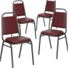 Flash Furniture HERCULES™ 18"H Vinyl Trapezoidal Back Banquet Chair, Burgundy, 4/Pack (4FDBHF2VYVYL)